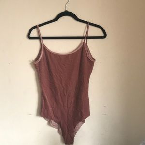 Blush velvet bodysuit